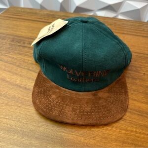 Wolverine Leathers Green & Brown Suede-Brim Cap NWT!